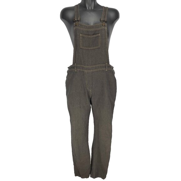 MELOW by MELISSA BOLDUC Designer Boho Cotton Linen Gray Charcoal Overall Sz 10 - Picture 1 of 7